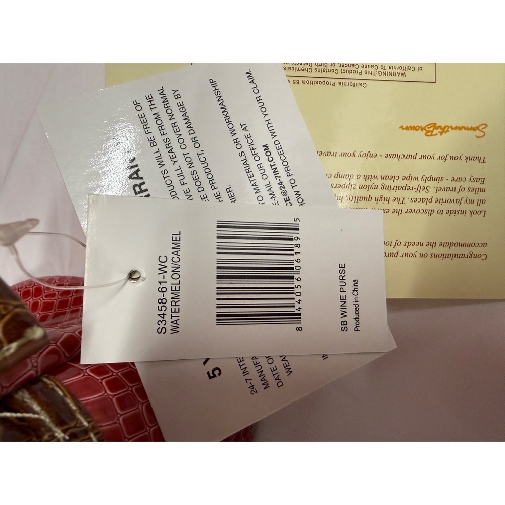Samantha Brown Insulated Wine/Cooler Bag With Opener WATERMELON PINK NWTS - Picture 7 of 7